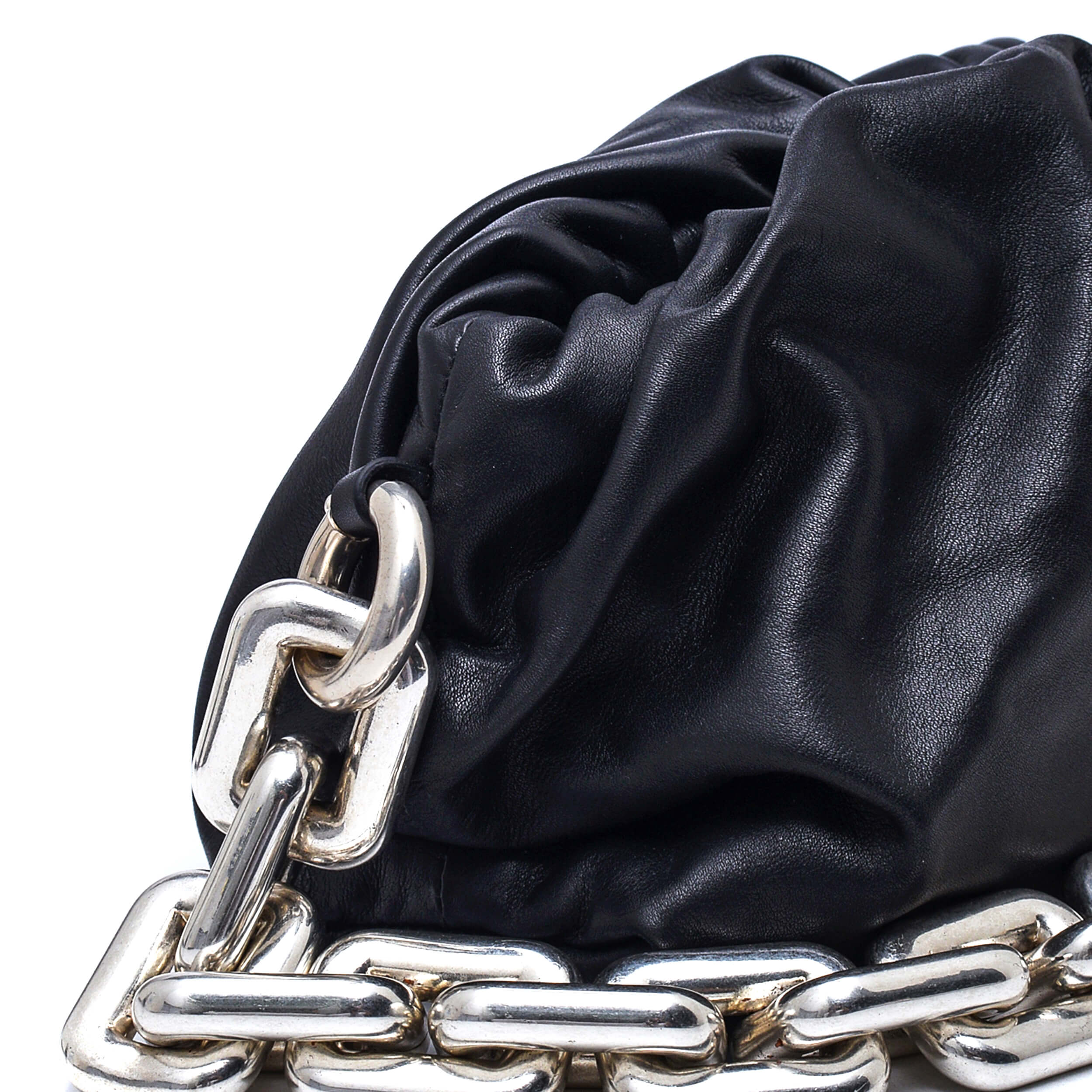 Bottega Veneta - Black Leather Chain Pouch Bag